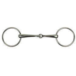 Thin single jointed snaffle bit York 14 mm