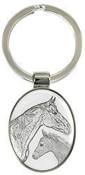 Key ring HR mare with foal oval