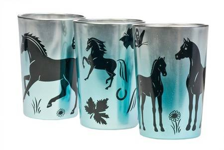 Candle Holders HR with horses 3 pieces