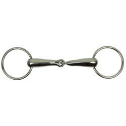 Single jointed hollow snaffle bit York 21 mm