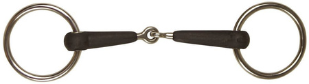 Rubber single jointed loose ring snaffle bit York 15 mm