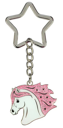 Key ring HR horse head White Star