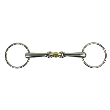 Double jointed loose ring copper snaffle bit York 15 mm