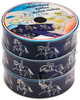 Ribbon HR navy blue with silver horses