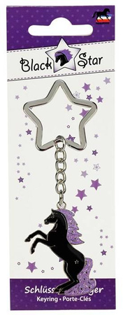 Key ring HR horse shape Black Star Action