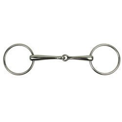 Thin single jointed snaffle bit York 14 mm