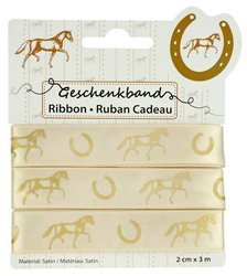 Ribbon HR gold with horses and horseshoes