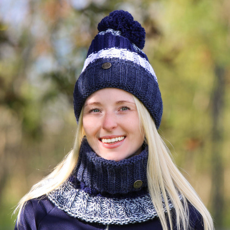 Winter hat with tube scarf Horsenjoy Estera