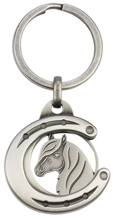 Key ring HR horseshoe with horse head token