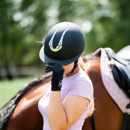Riding hat York Amethyst Shiny Silver